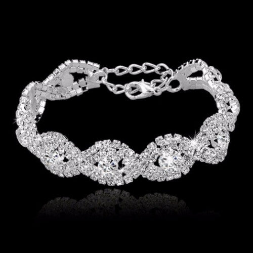 Austrian Silver Charm Crystal Bracelet