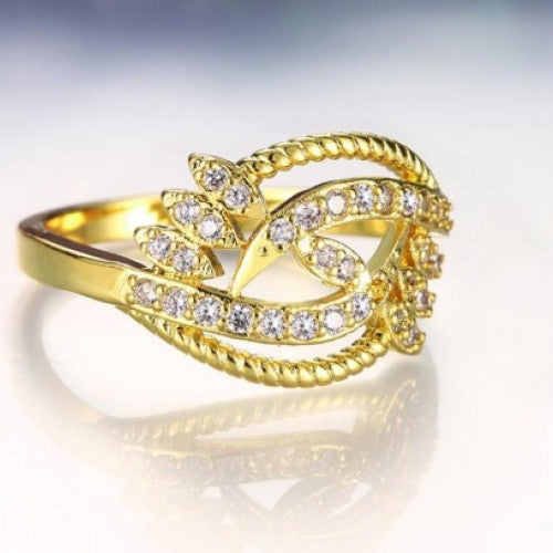 White Plated Zircon Ring