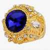 Golden Sapphire Crown Turkish Ring