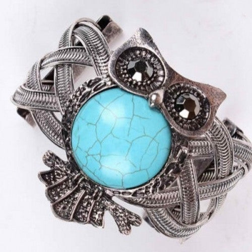Vintage Owl Shape Turquoise Bracelet