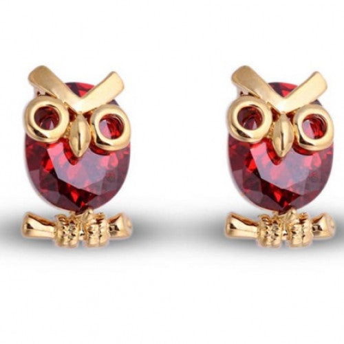 Owl Gold Plated Stud Earring