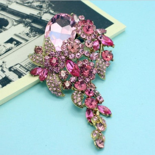 Shiny Flower Longer Brooch Pin