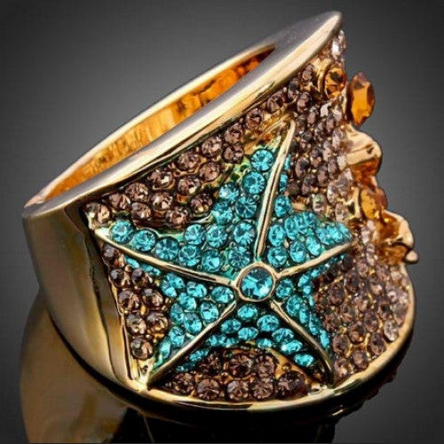 Sea Star Pattern Design Ring