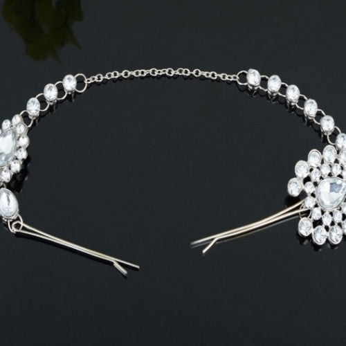 Crystal Flower Hair Brooch Pin