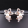 Crystal Pearl Flower Grape Earring