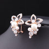Crystal Pearl Flower Grape Earring