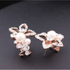 Crystal Pearl Flower Grape Earring