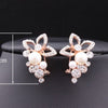 Crystal Pearl Flower Grape Earring