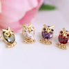 Owl Gold Plated Stud Earring
