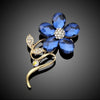 Crystal Flower Brooch Pin