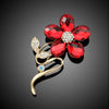 Crystal Flower Brooch Pin