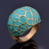 Sea Blue Waves Crystal Ring