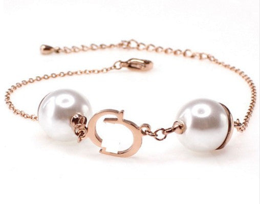 Double Shell Rose Pearl Anklet