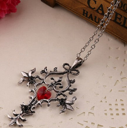 Vampire Diaries Red Cross Necklace