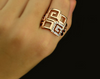 18K Rose Gold Plated with Rhinestones