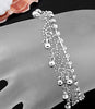 Silver Tone Tassel Crystal Anklet