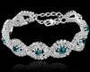 Austrian Silver Charm Crystal Bracelet